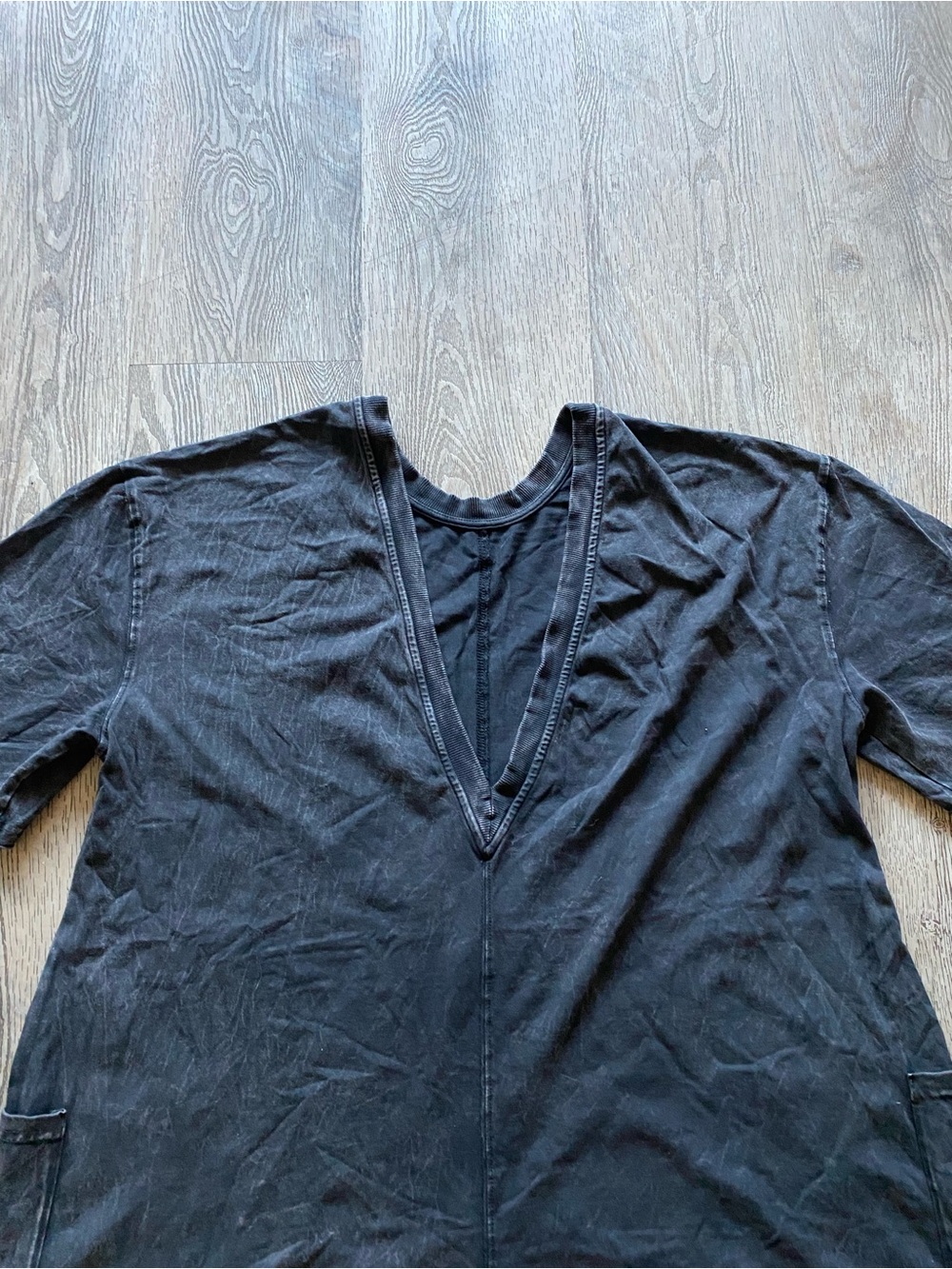 Free People Washed Black Tee Romper NWOT - Picture 10 of 10